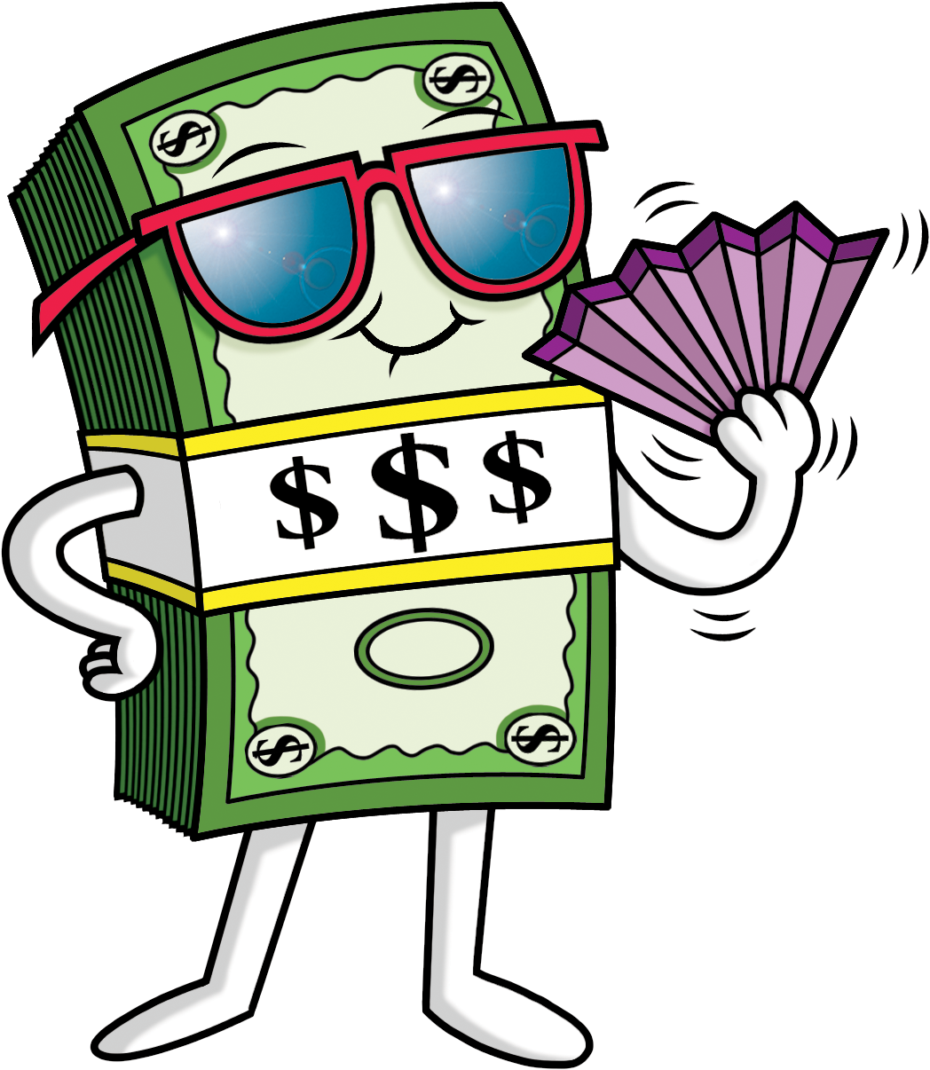 Whimsical Dollar Illustration Cartoon Ecommerce Glasses PNG Image