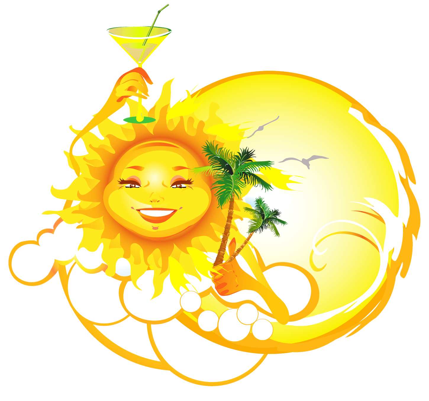 Summer Vacantion Sun Royalty-Free Vector Cartoon PNG Image