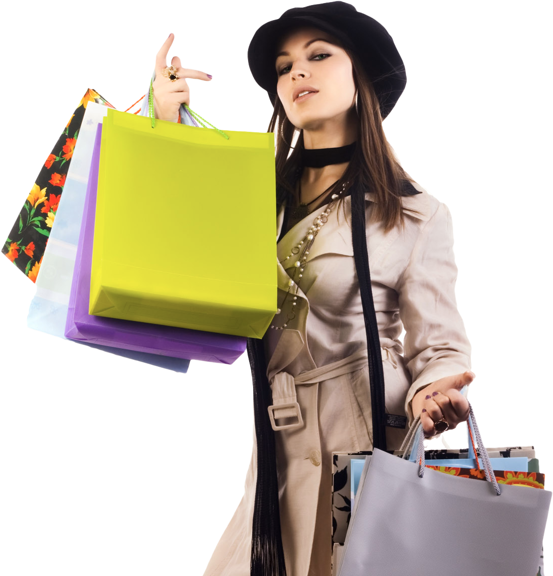 Fashion Shopping Young Bag Holding Girl PNG Image