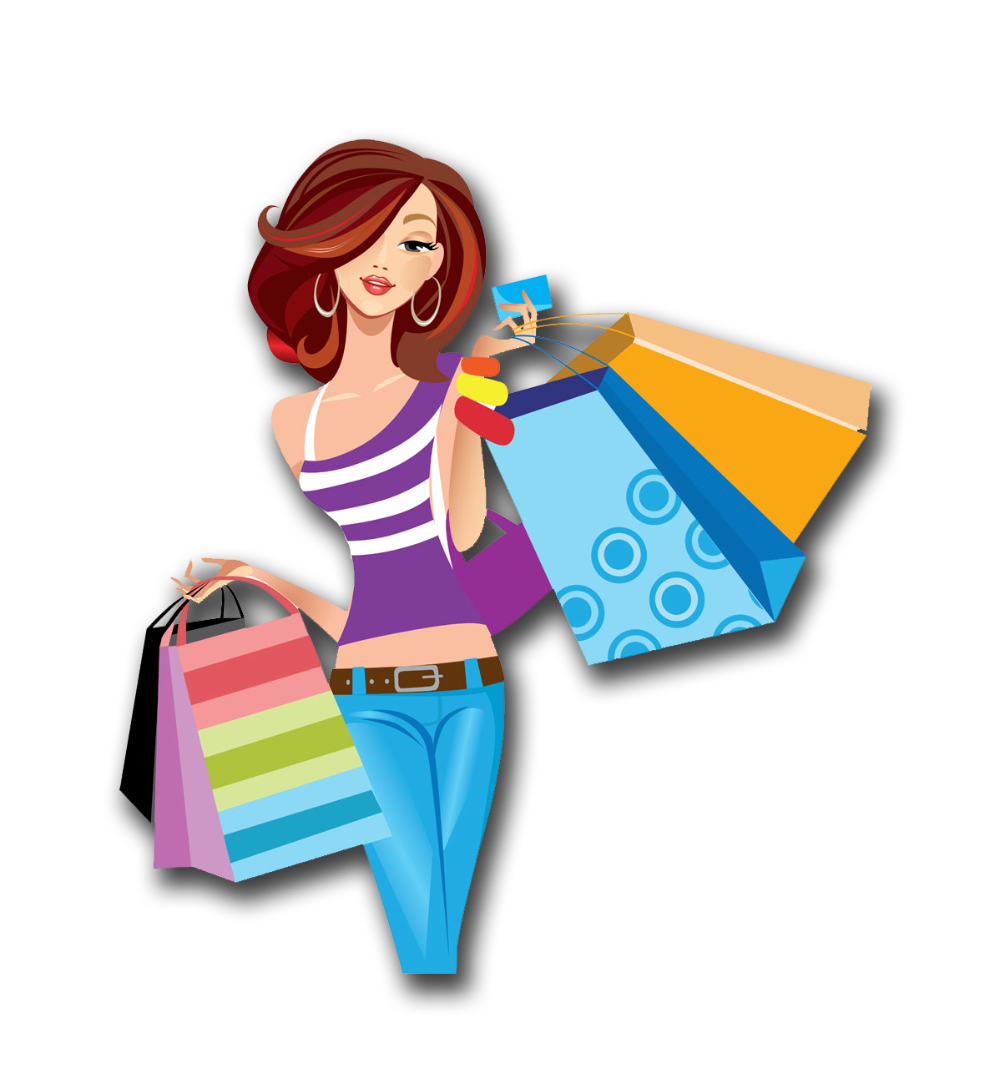 Short Shopping Hair Vector Smiling Girl PNG Image