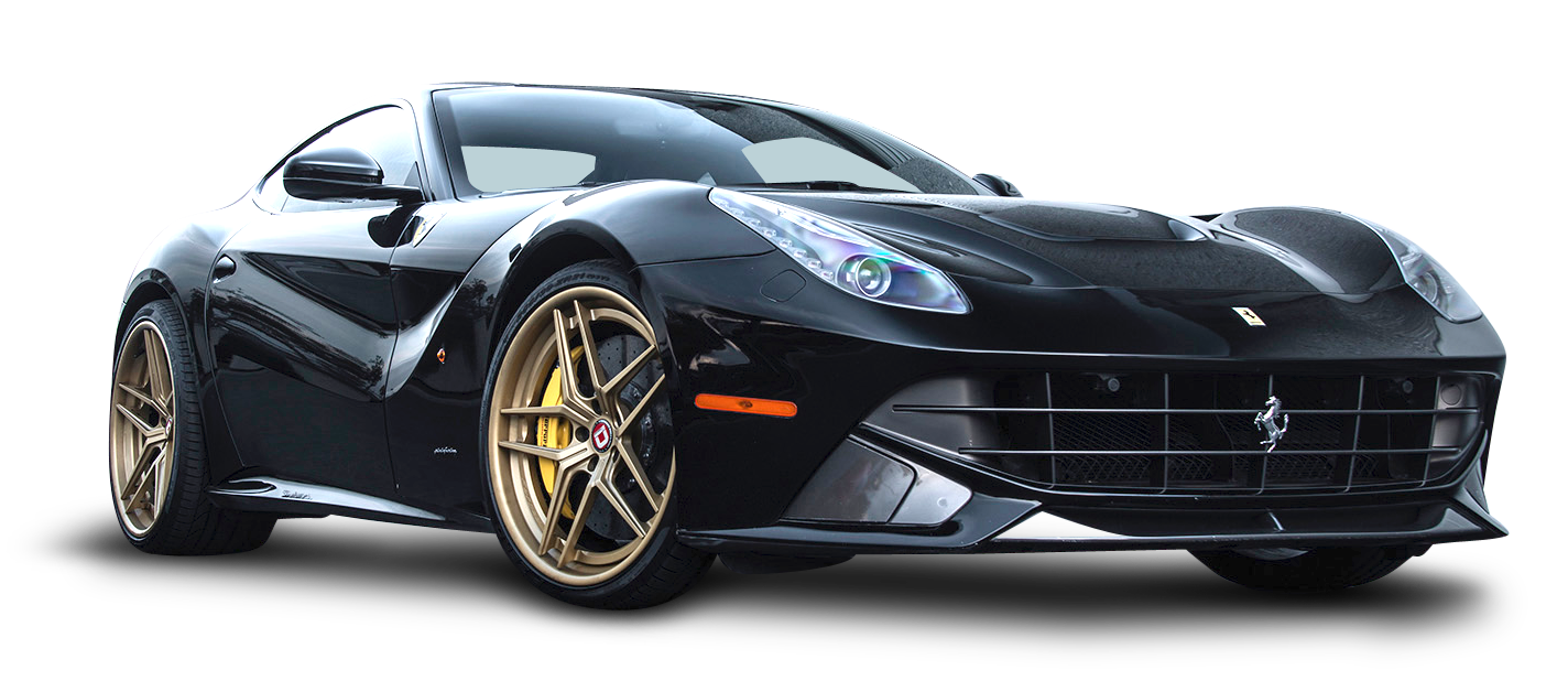 Ferrari Black Car Free Transparent Image HQ PNG Image