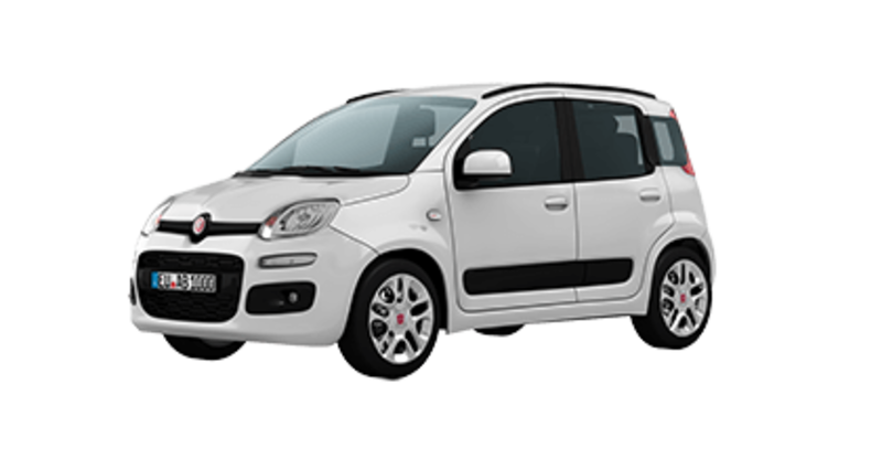 Fiat Panda White Side View PNG Image