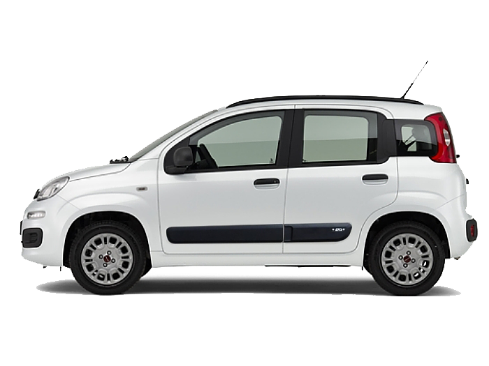 Fiat Panda White Side View PNG Image