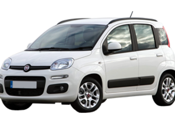 Fiat Panda White Side View PNG Image