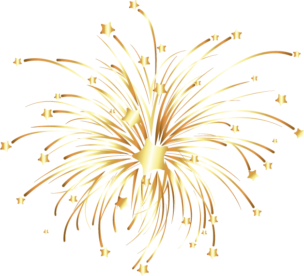 Golden Fireworks Vector PNG File HD PNG Image