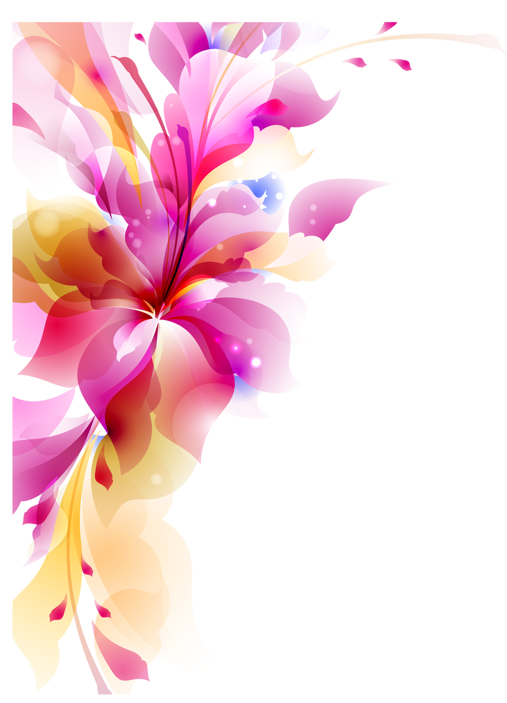 Vector Corner Flower Art Free HD Image PNG Image