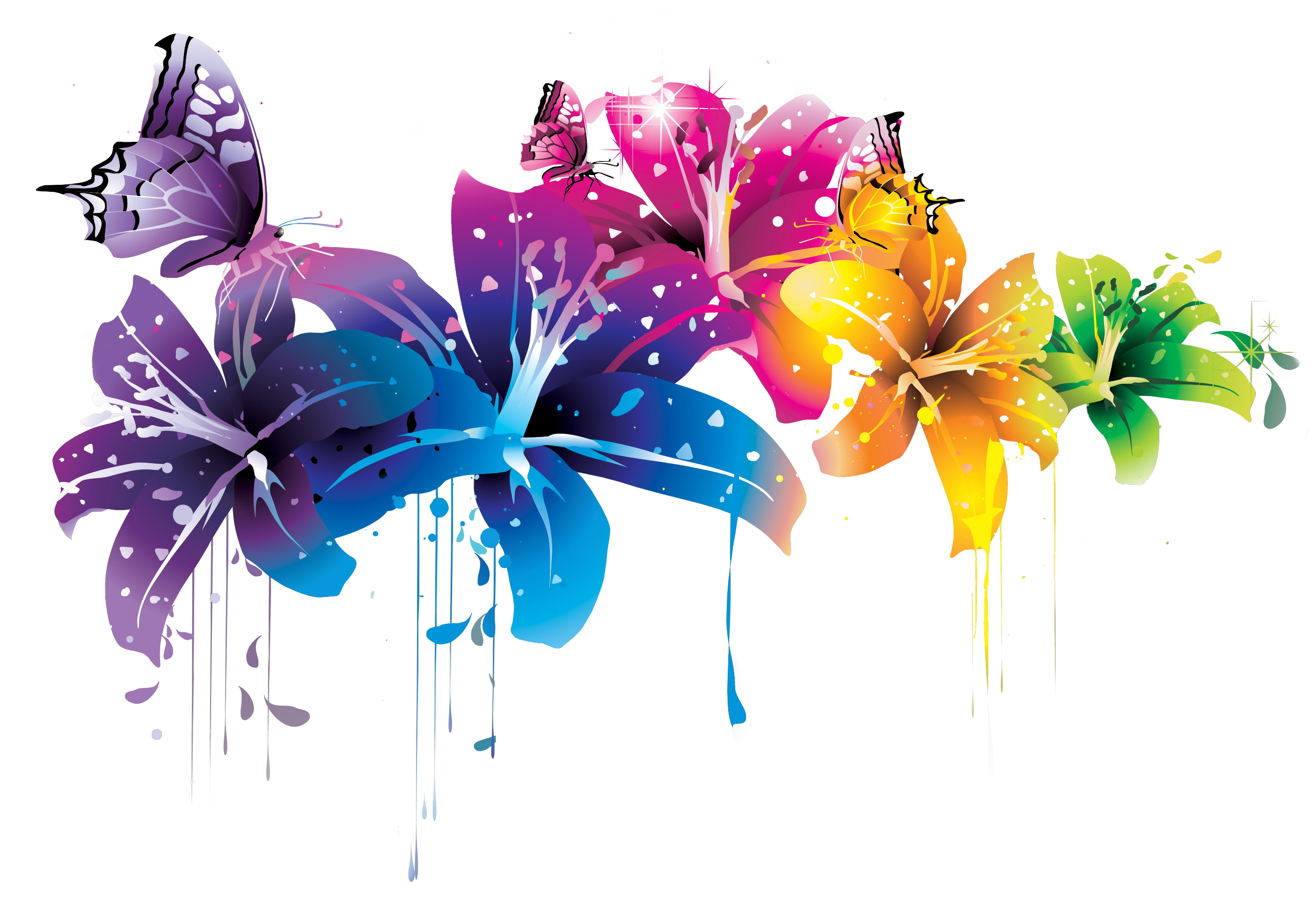 Vector Splash Flower PNG File HD PNG Image