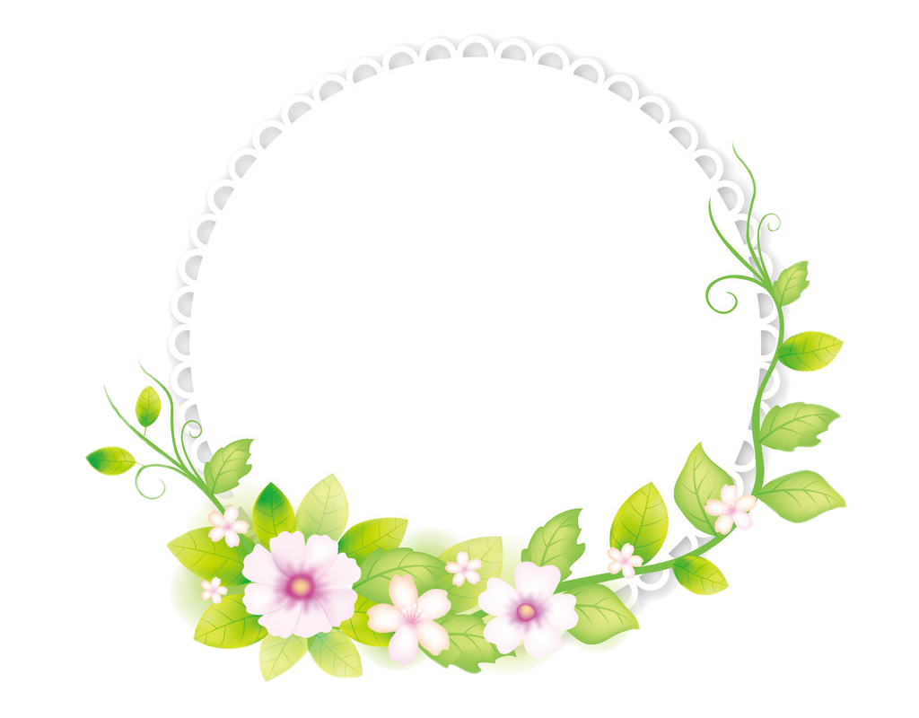 Flower Illustrator Frame Fresh Adobe Round PNG Image