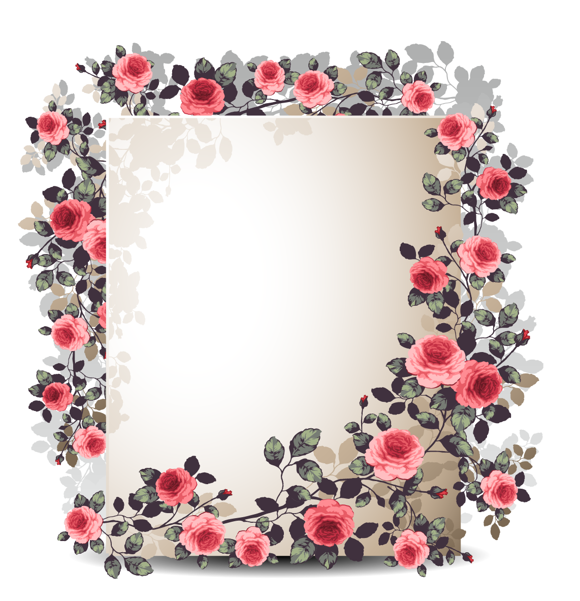 Flower Border Free Frame PNG Image