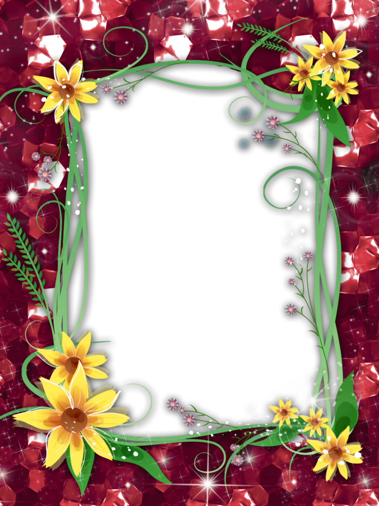 Picture Frame Flower Transparent Red Free Transparent Image HQ PNG Image