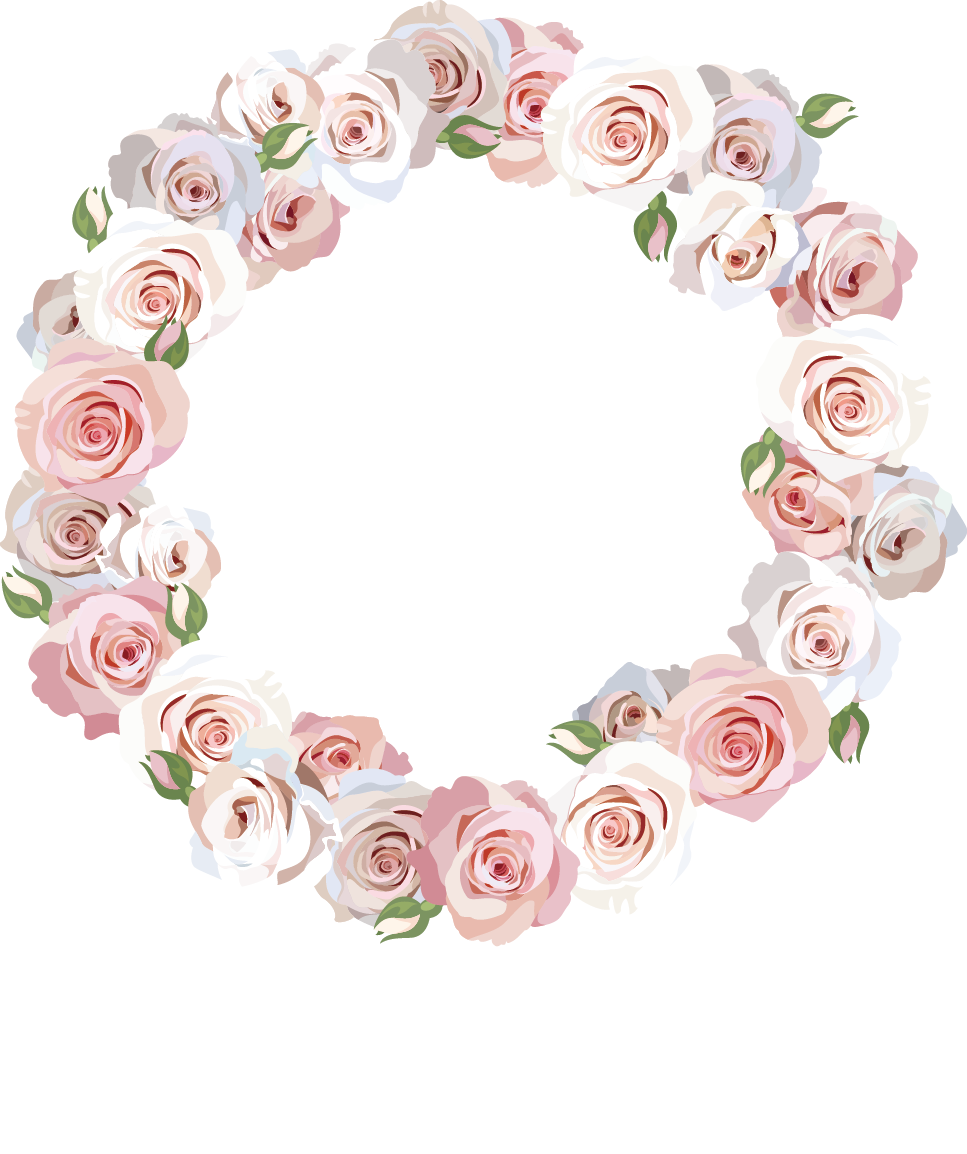 Flower Rose Illustration Euclidean Vector Circle Border PNG Image