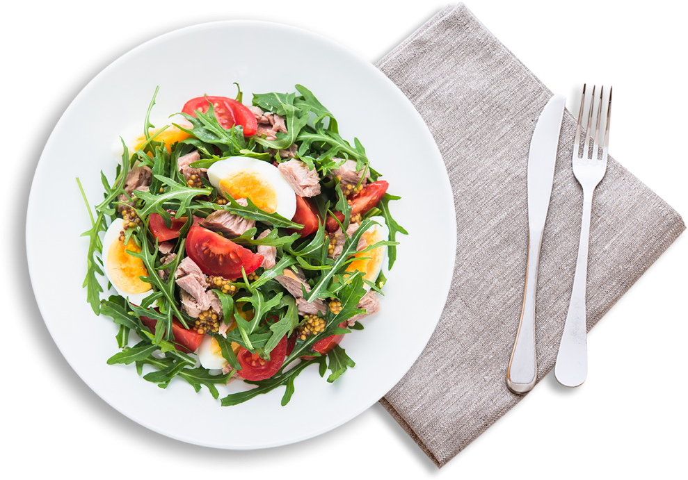 Food Plate Top Salad View PNG Image