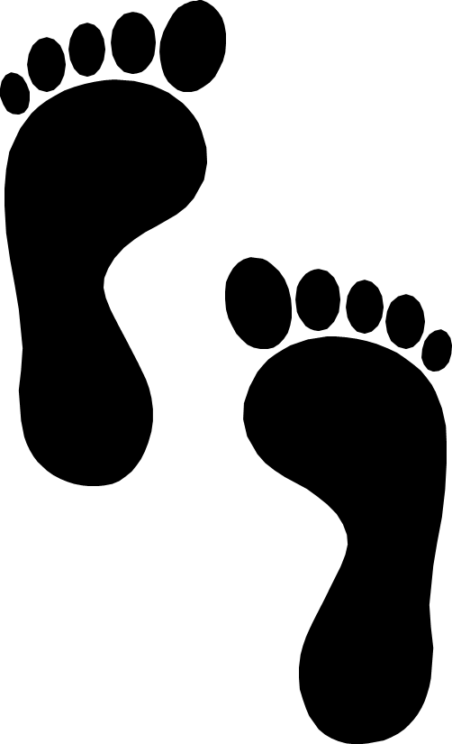 Walking Silhouette Footprints Free HD Image PNG Image