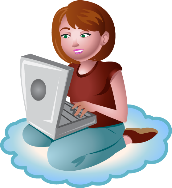 Using Girl Laptop Smiling Download HD PNG Image