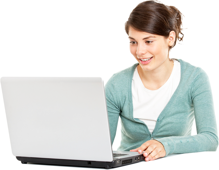 Using Girl Laptop Happy Free HQ Image PNG Image