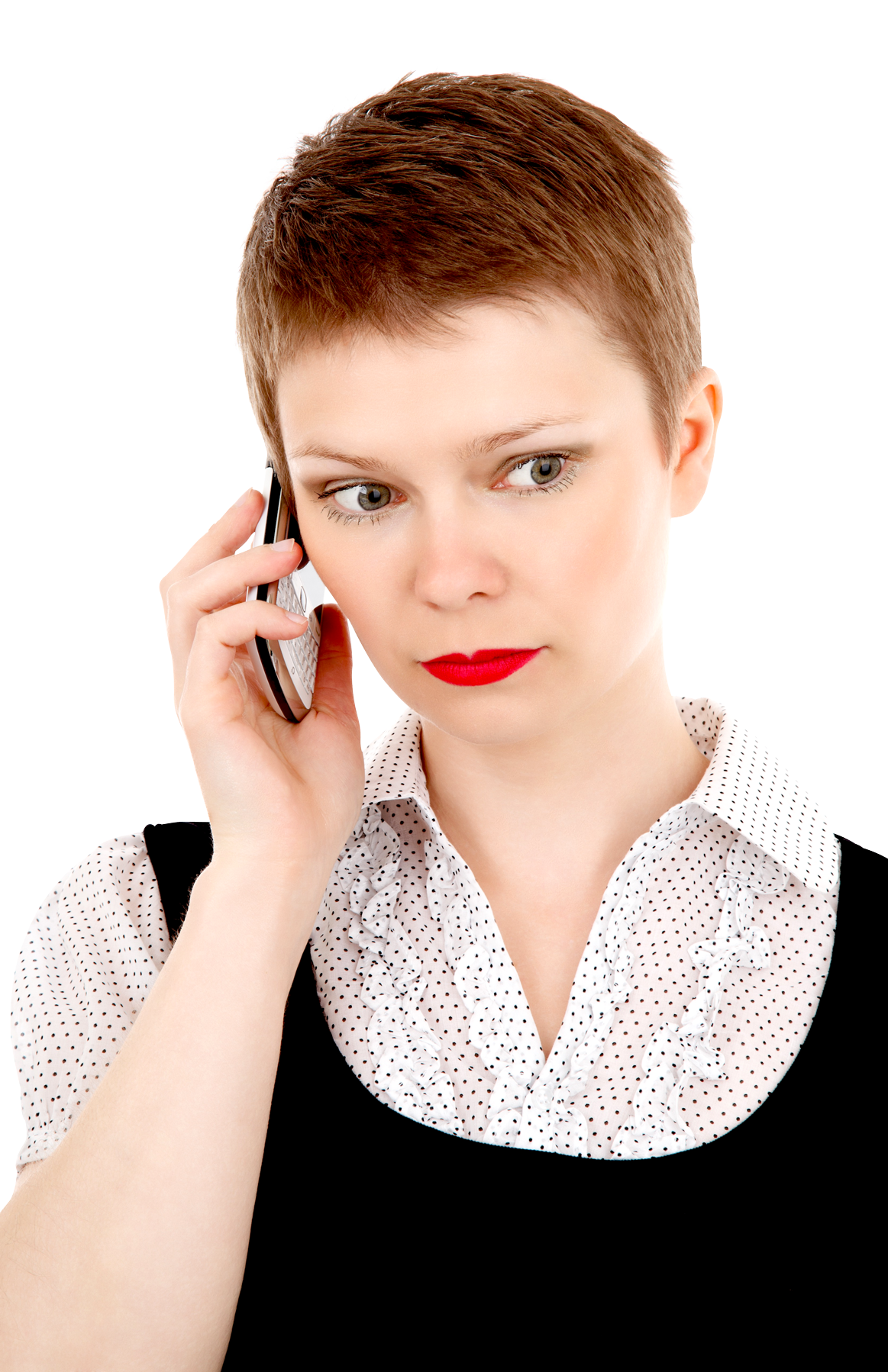 Short Mobile Hair Phone Using Girl PNG Image