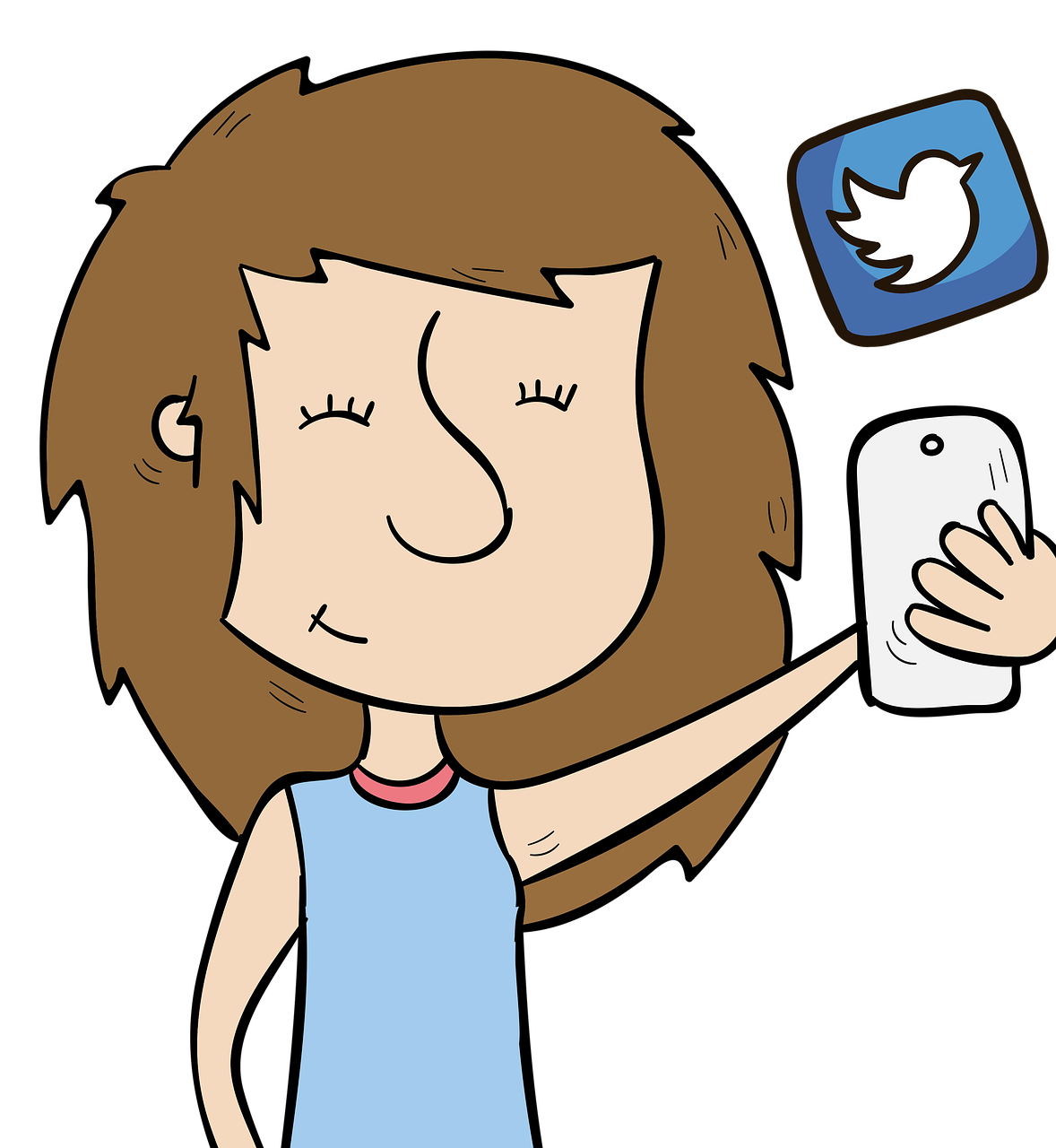 Mobile Using Girl Texting Phone PNG Image