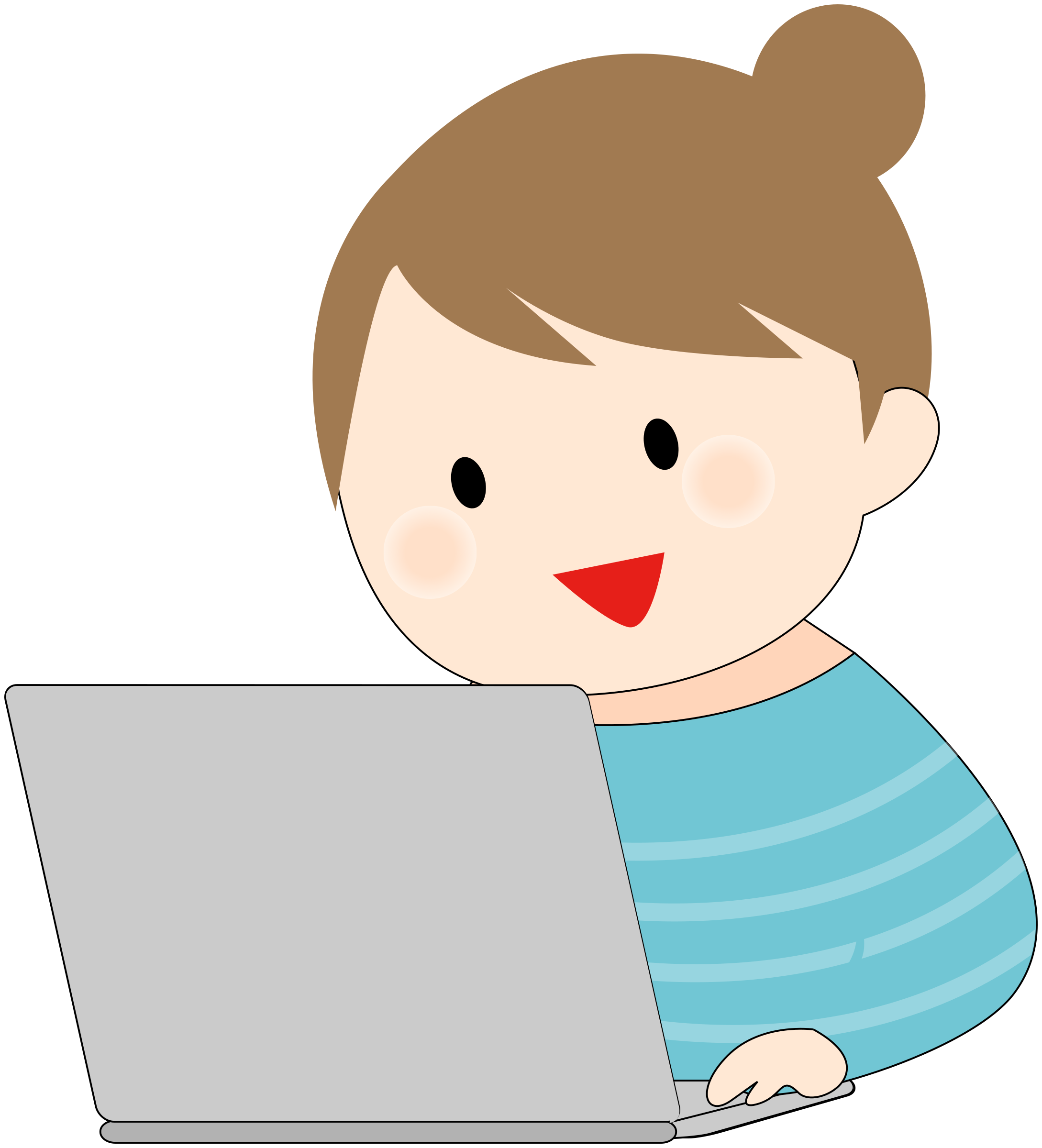 Using Girl Vector Laptop Free Download Image PNG Image