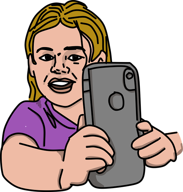 Mobile Using Girl Vector Phone PNG Image