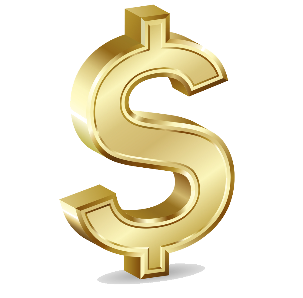 Gold Symbol Dollar Sign Currency Transparent PNG Image