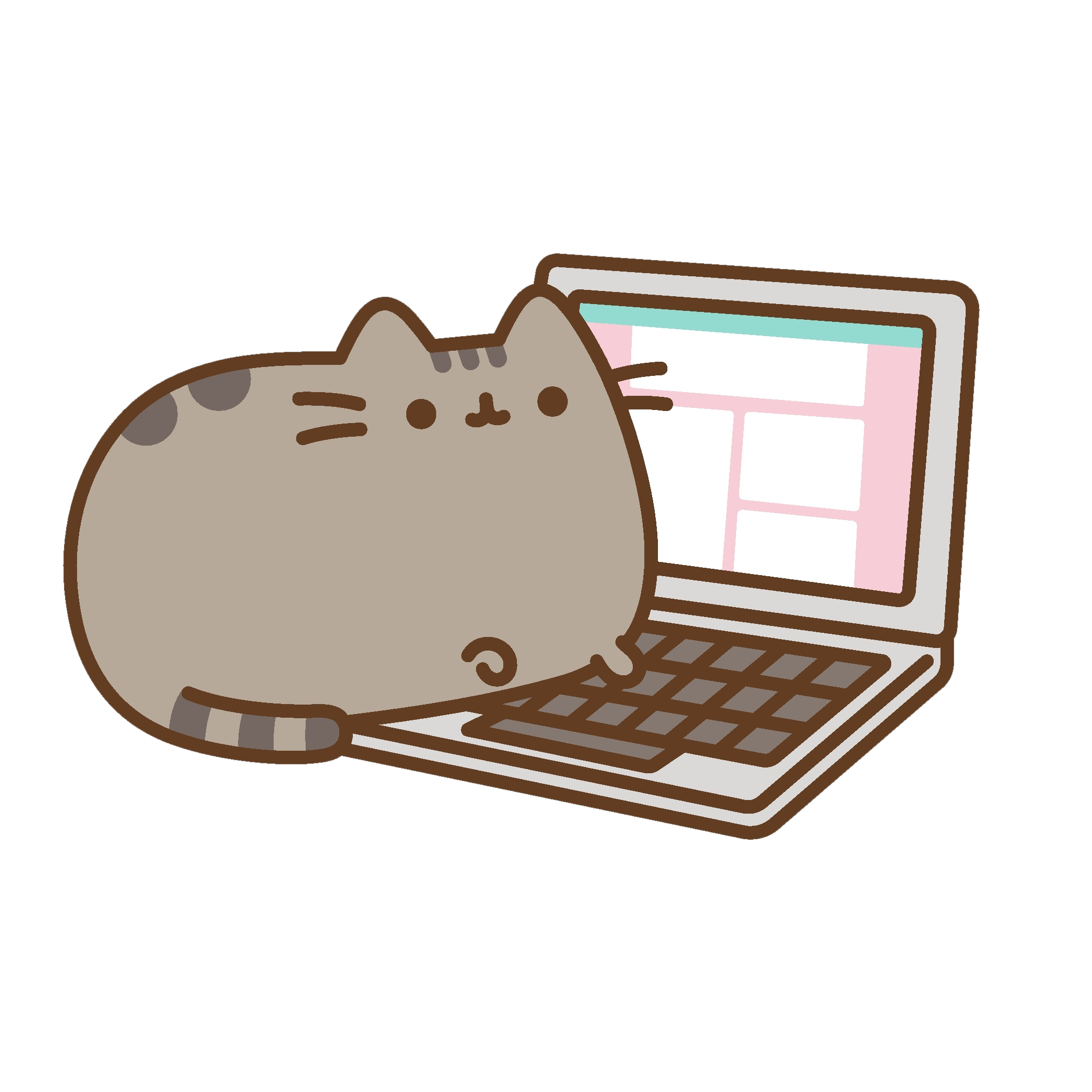 Brown Pusheen Rectangle Cat Free PNG HQ PNG Image