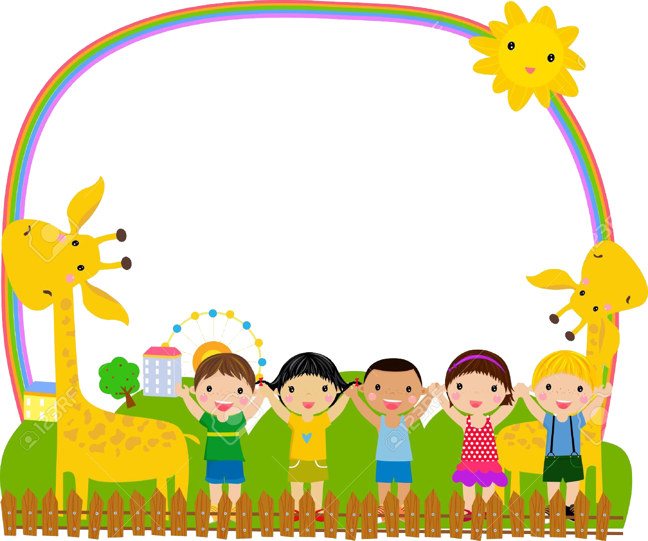 Picture Frame Illustration Cartoon Child Children PNG Image