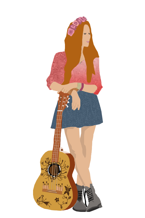 Guitar Acoustic Girl Download HQ PNG Image