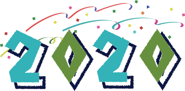 New Year Text Green Line For Happy 2020 Events Near Me PNG Image