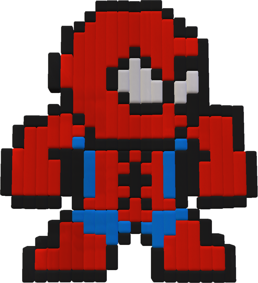 Art Hulk Miles Morales Line Pixel Red PNG Image