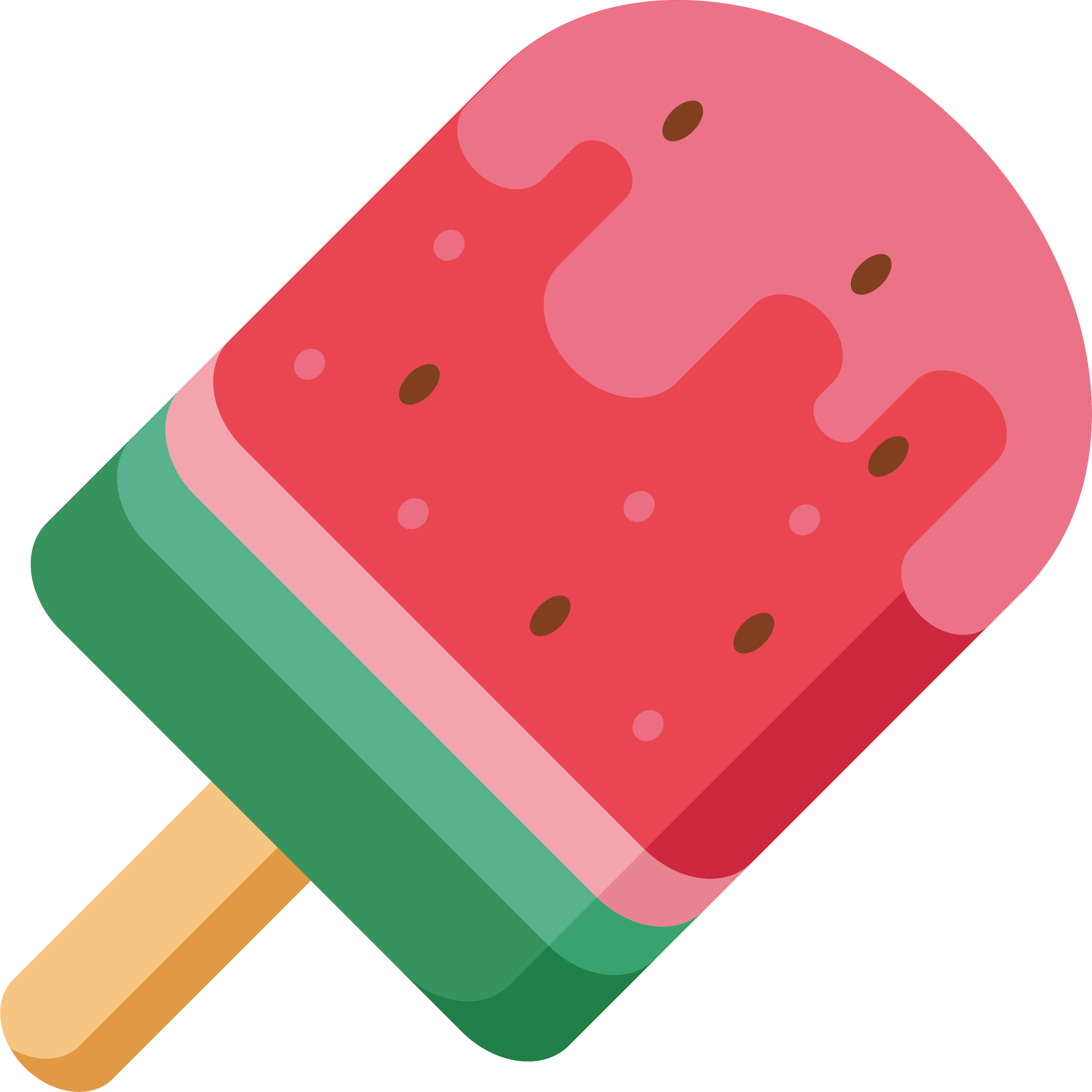 Heart Cones Pattern Pop Ice Cream PNG Image