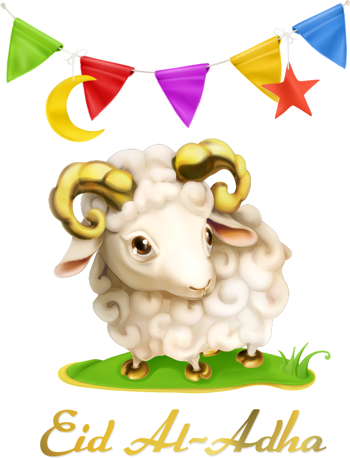 And Sheep Triangle Mubarak Muslim Al-Adha Vector PNG Image