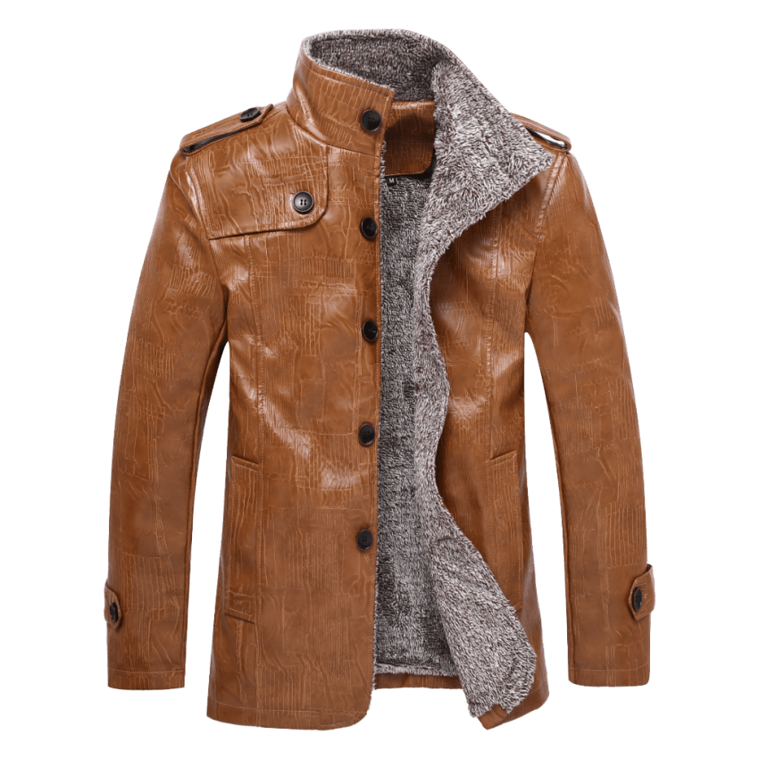 Leather Brown Jacket Free Clipart HD PNG Image