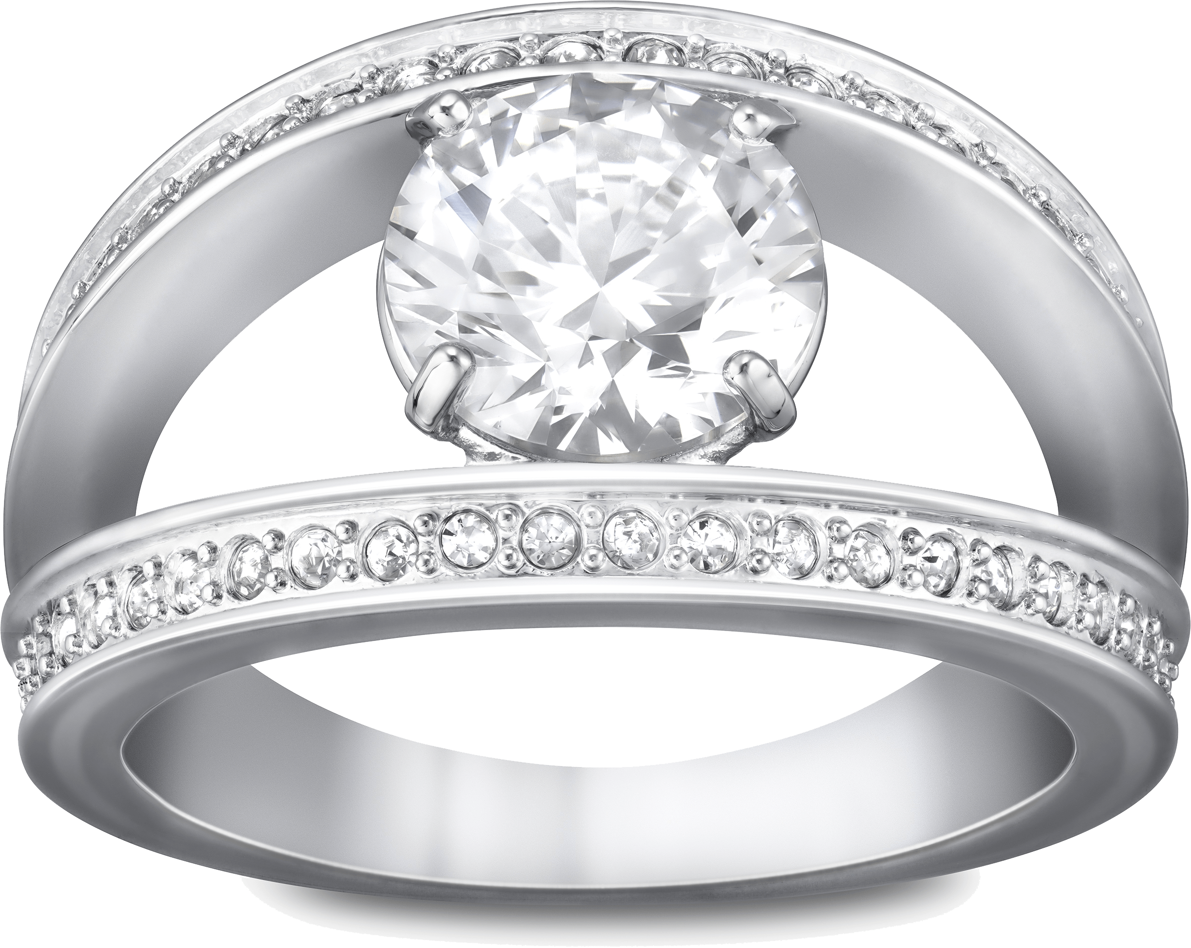 Silver Ring With Diamond Png PNG Image