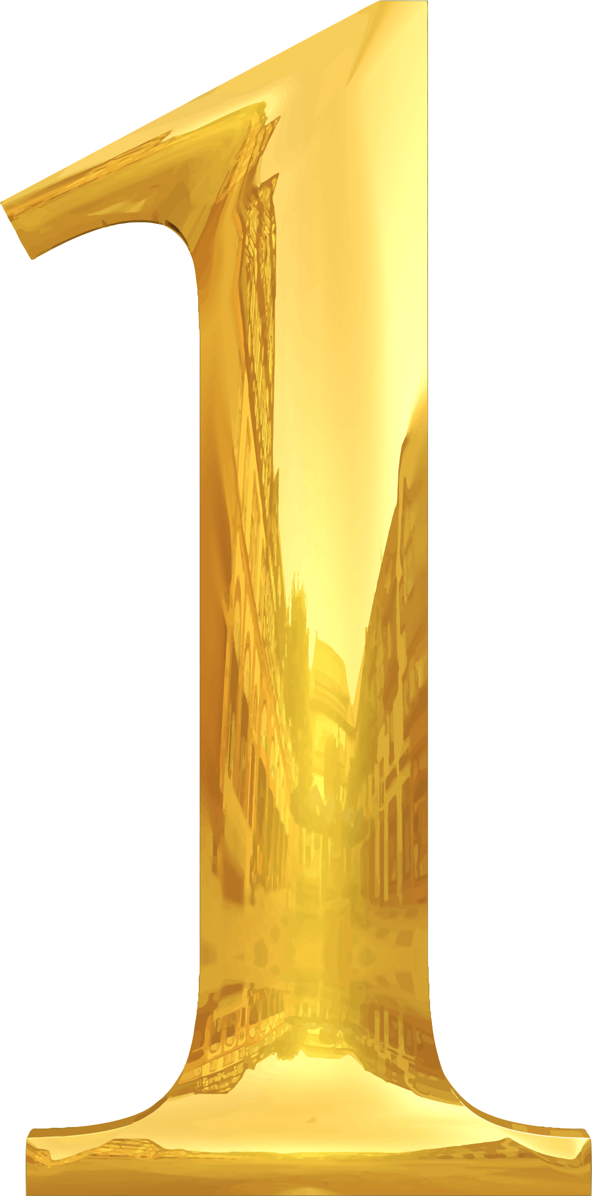 1 Number Gold Download Free Image PNG Image