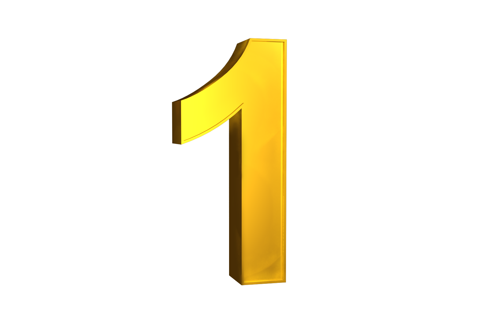 1 Number Gold HQ Image Free PNG Image