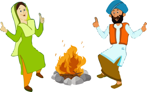 Lohri Cartoon Gesture Animation For Happy Festival PNG Image