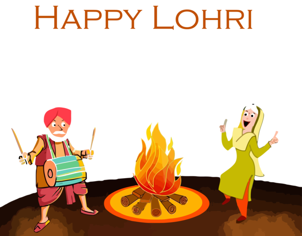 Lohri Cartoon For Happy Resolutions PNG Image