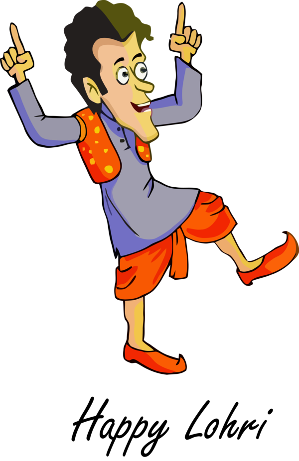 Lohri Cartoon Celebrating Pleased For Happy Around The World PNG Image