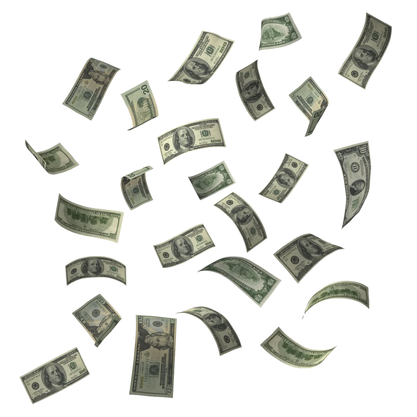 Flying Dollars Hd PNG Image