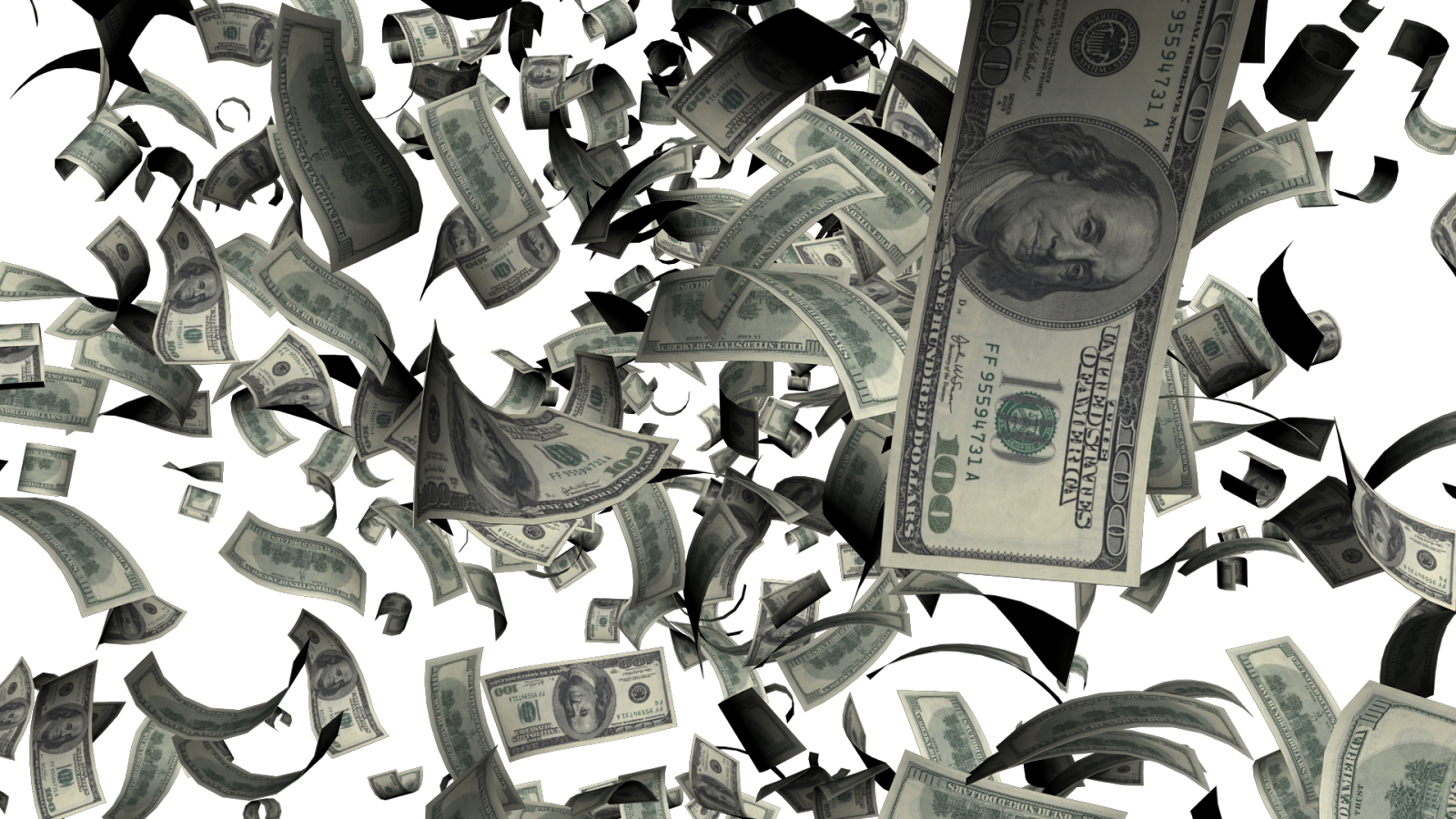 Flying Dollars Transparent Background PNG Image