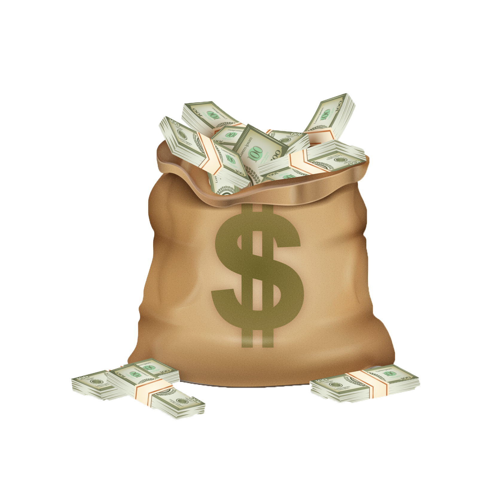 Money Purse Dollar Sign Bag Coin PNG Image