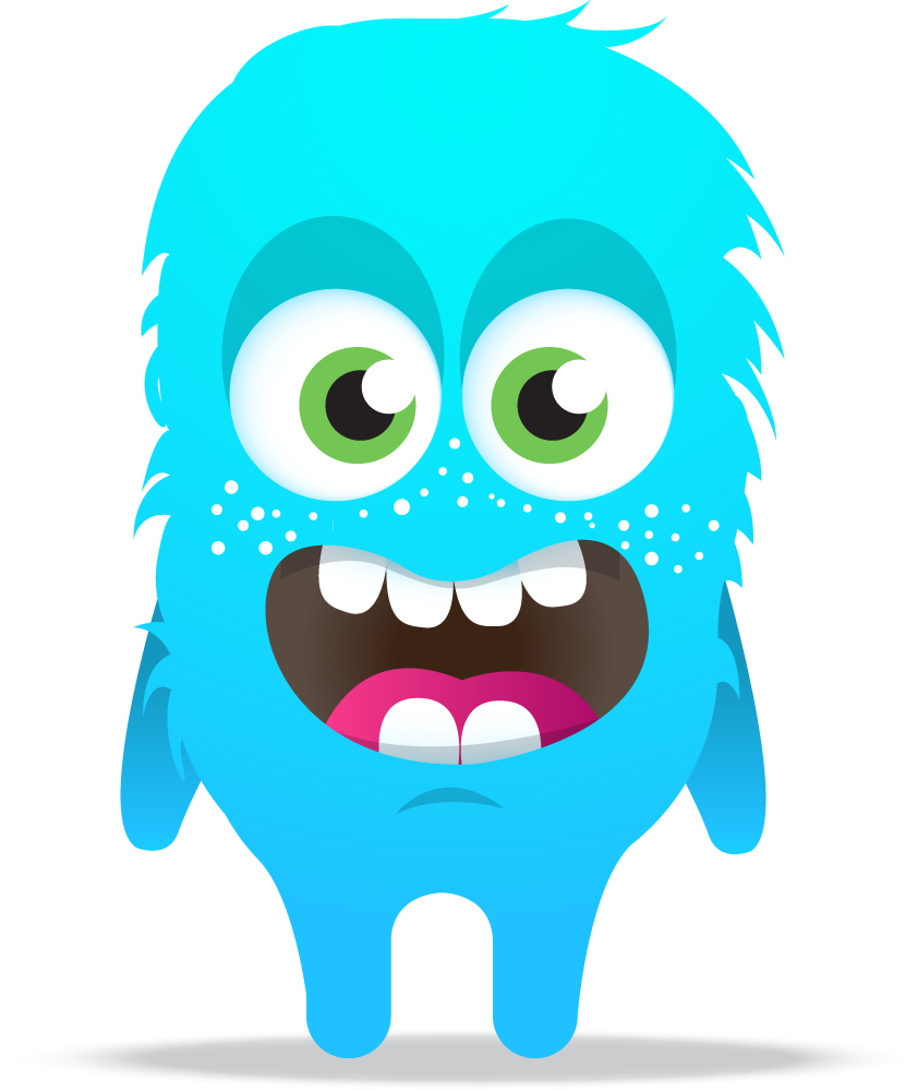 Blue Monster Transparent Background PNG Image