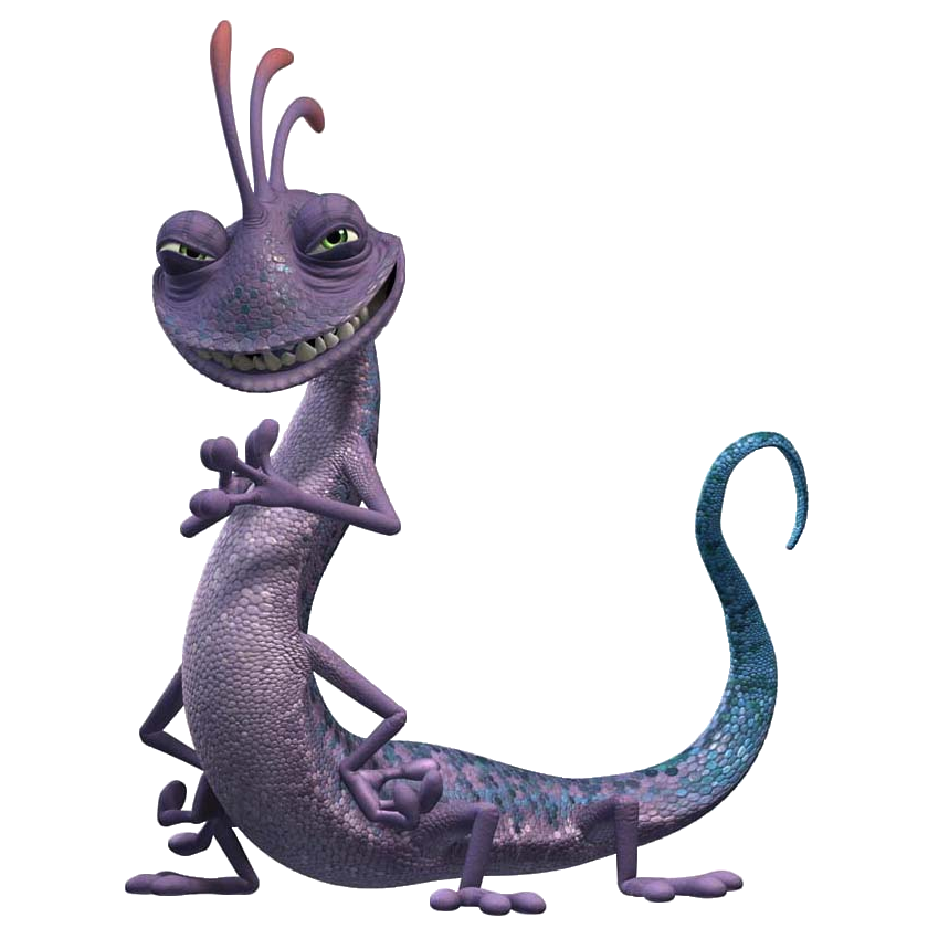 Purple Lizard Inc With Monsters Glasses PNG Image