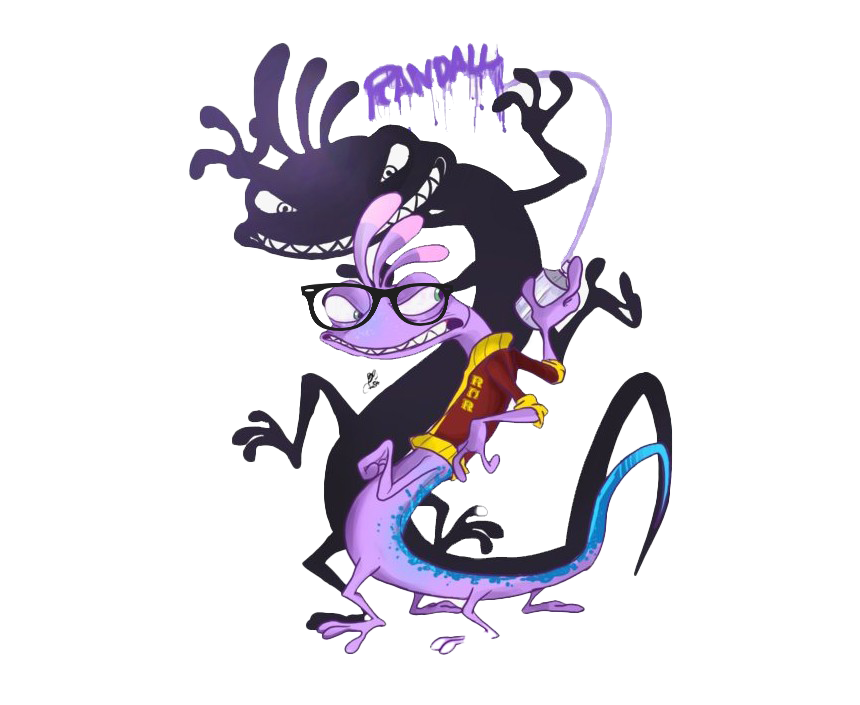 Purple Lizard Inc With Monsters Glasses PNG Image