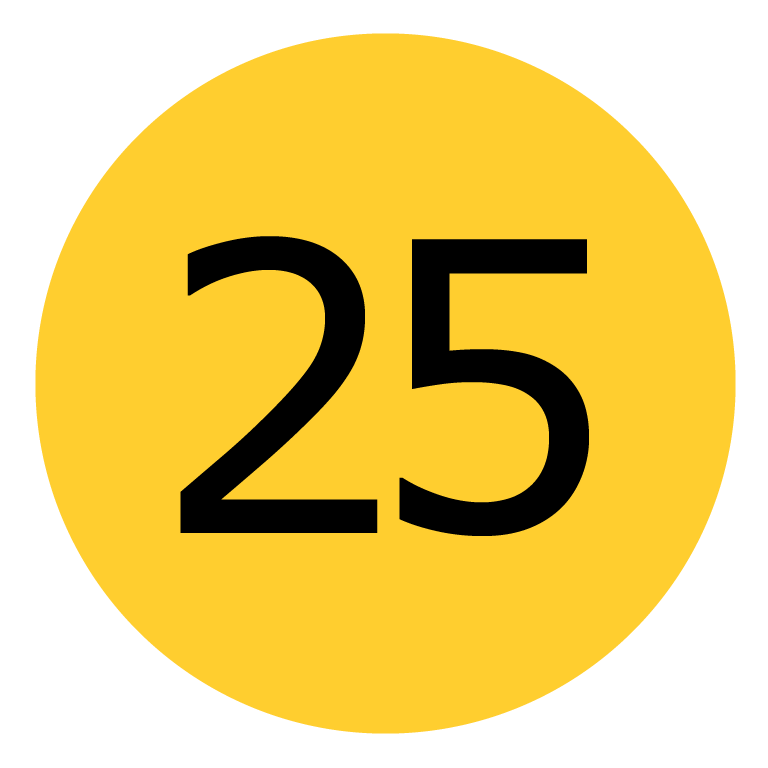 25 Number HD Image Free PNG Image