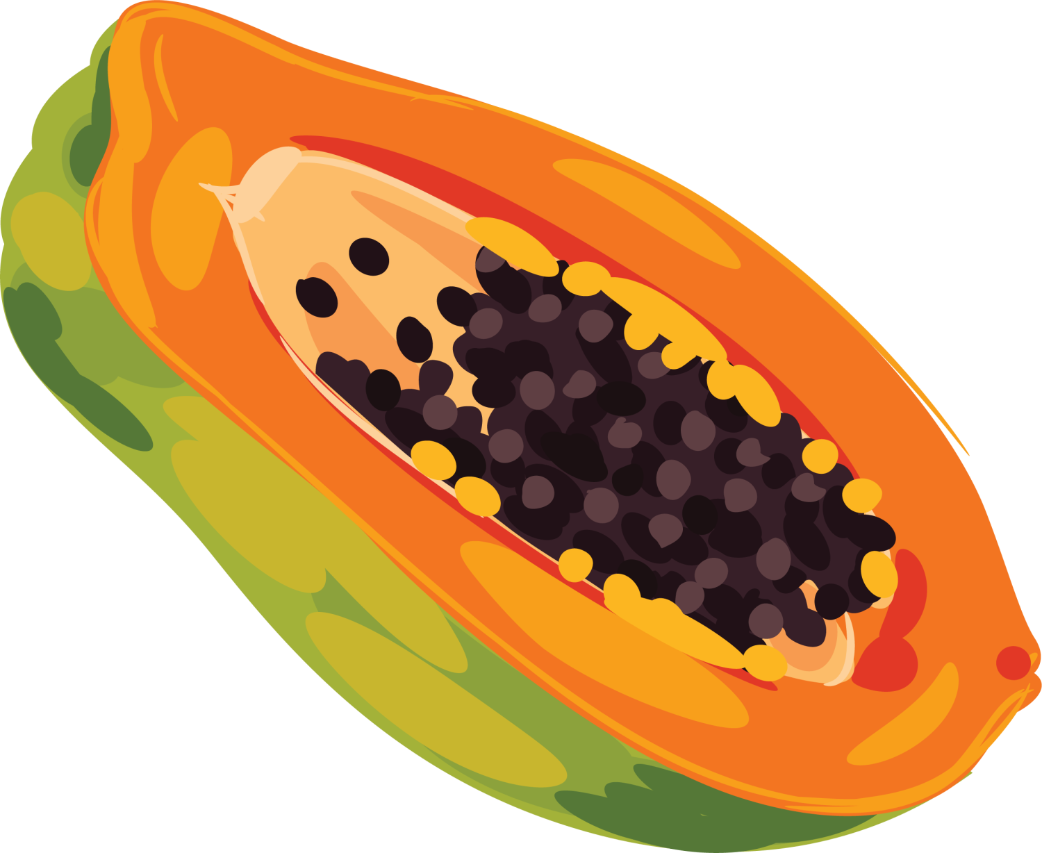 Fresh Papaya Half HD Image Free PNG Image