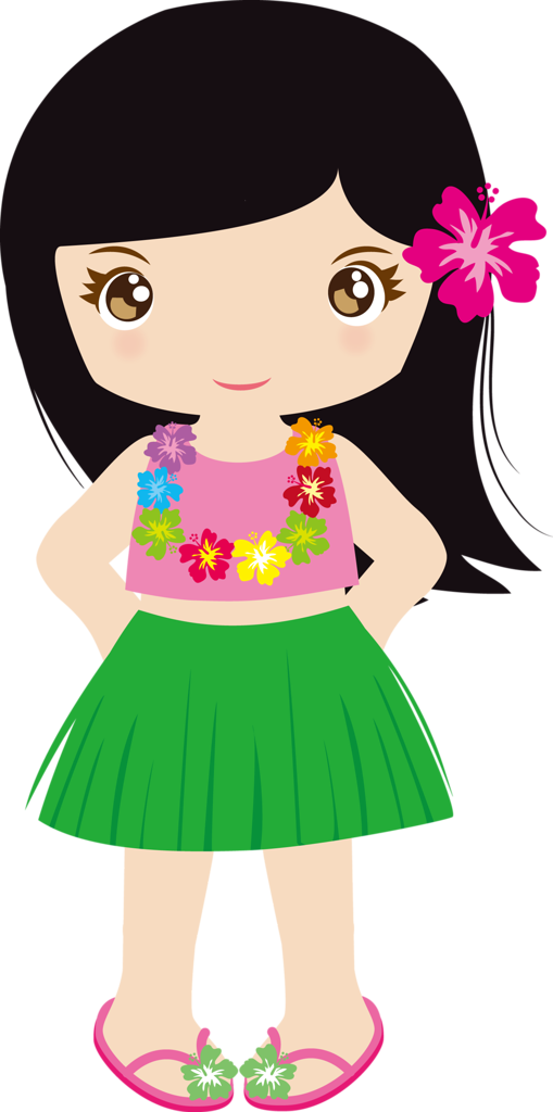 Girl Hawaiian Luau Free Clipart HD PNG Image