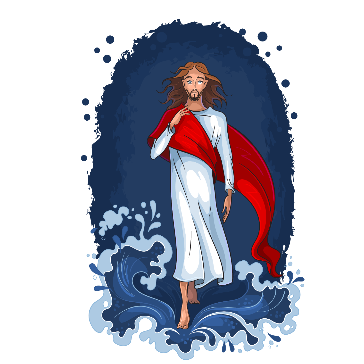 Photography Back Illustration Jesus Vector Waves Resurrection PNG Image