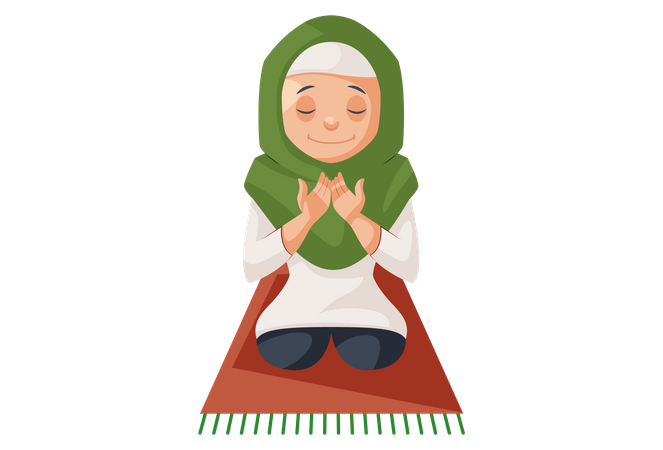 Namaz Little Praying Girl Free PNG HQ PNG Image