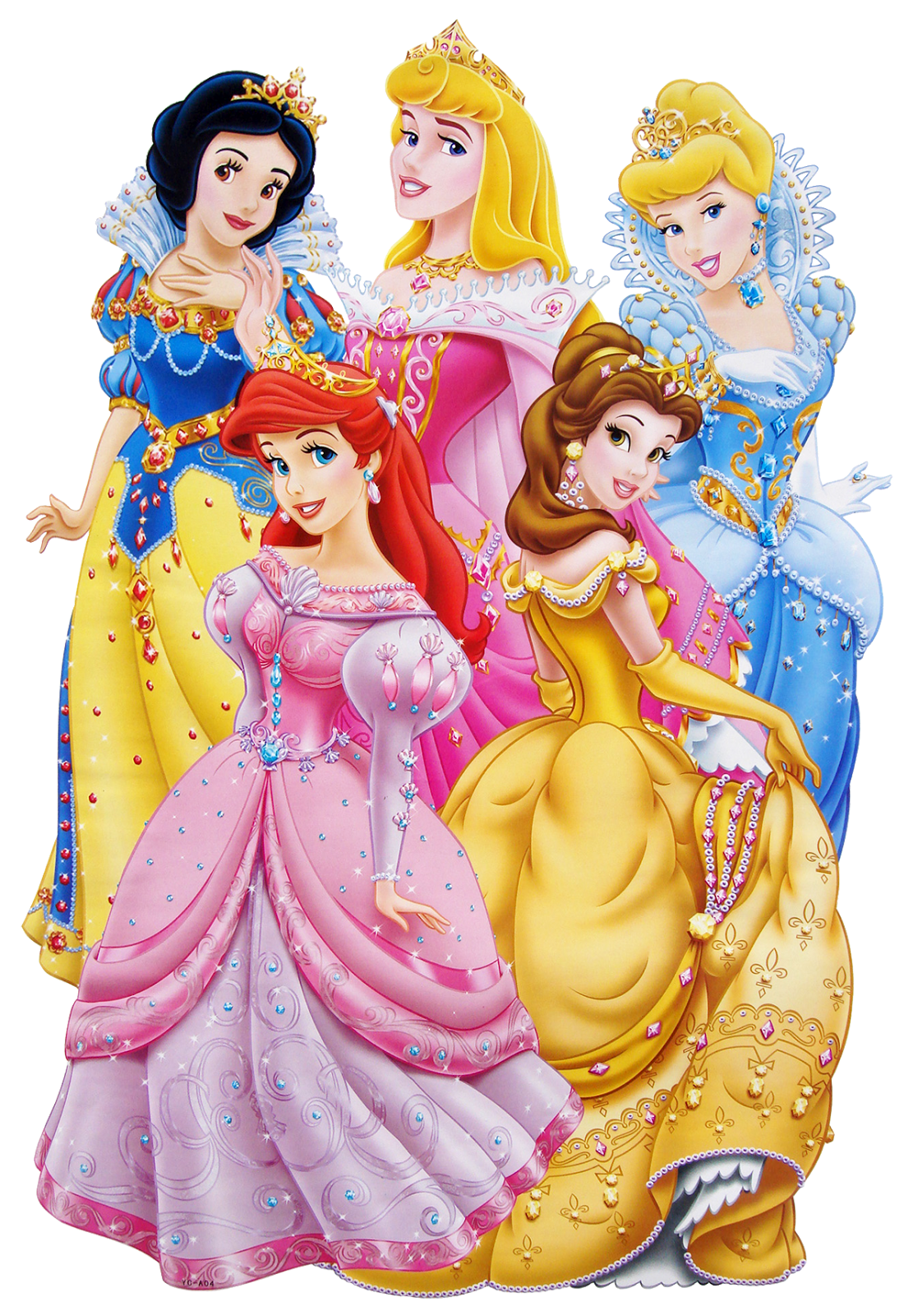 Ariel Belle Aurora Jasmine Minnie Mouse Princess PNG Image